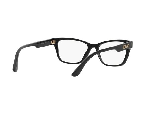 versace black square frames discontinued|Versace™ VE3316 GB1 53 Black Eyeglasses .